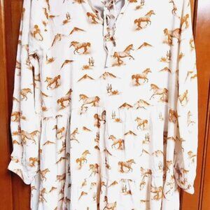 Wrangler Retro Mini Dress Horse Print Cowgirl